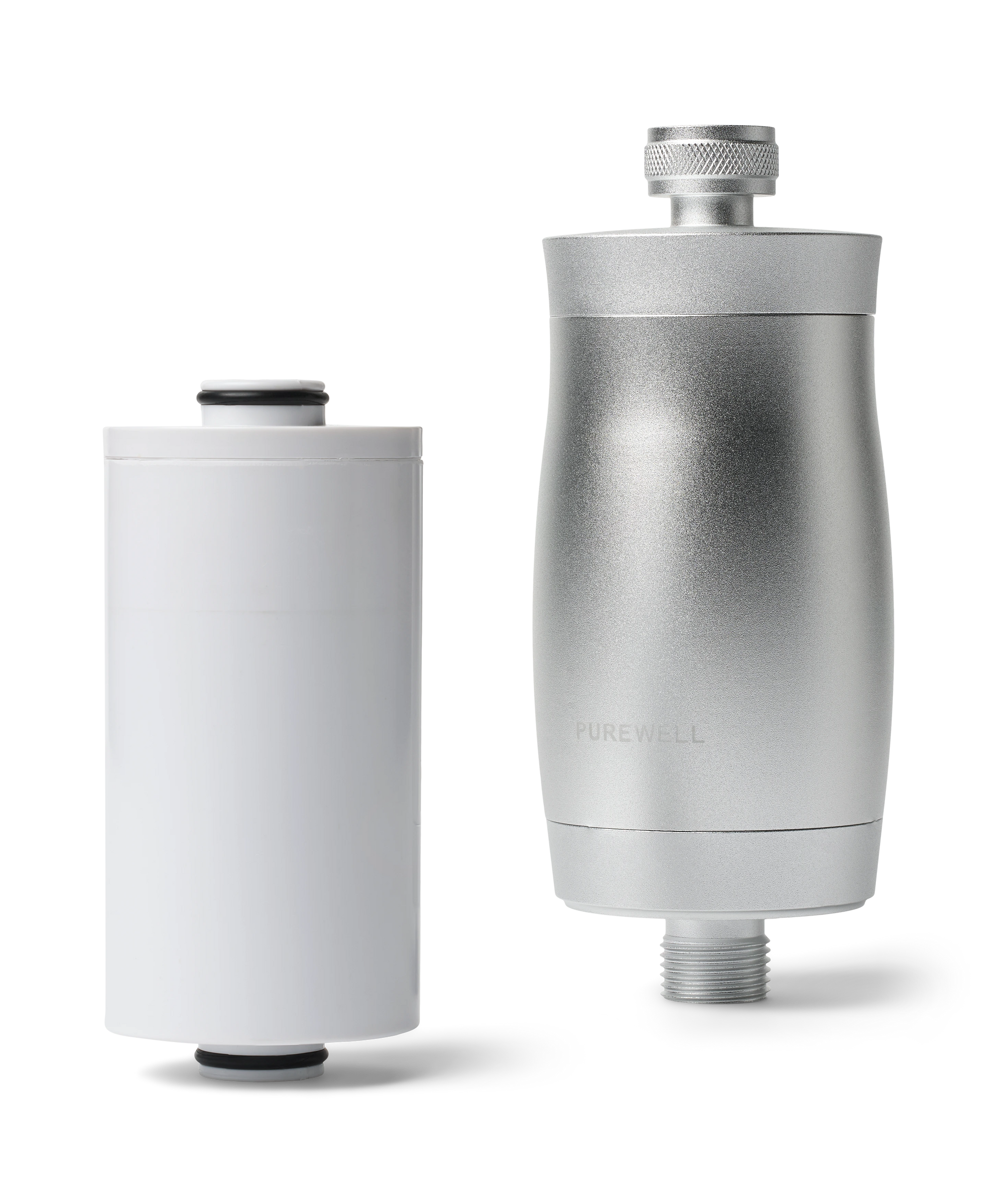 Brusefilter fra Purewell, elegant design til rensning af vand for sundere hud og hår.